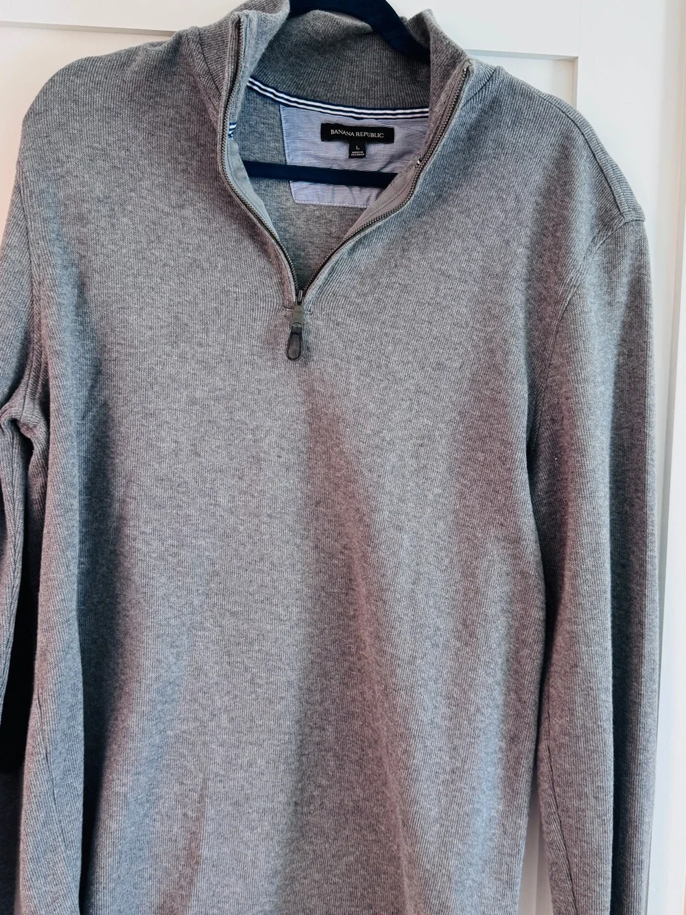 Banana Republic Men's Heather Gray Half-Zip Sweater size large